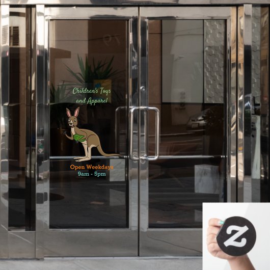 Cute happy Australian kangaroo illustratie Raamsticker (Kantoordeur)