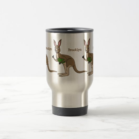 Cute happy Australian kangaroo illustratie Reisbeker (Center)