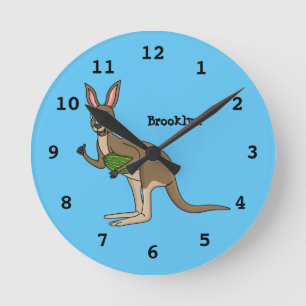 Cute happy Australian kangaroo illustratie  Ronde Klok