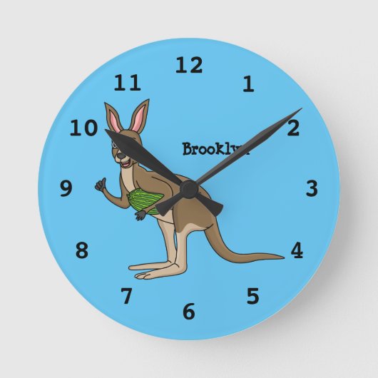 Cute happy Australian kangaroo illustratie  Ronde Klok (Voorkant)