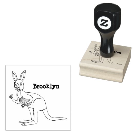 Cute happy Australian kangaroo illustratie Rubberstempel (Gestempeld)