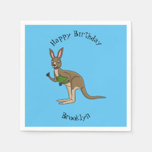 Cute happy Australian kangaroo illustratie Servet