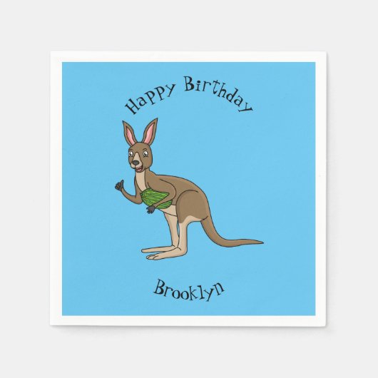 Cute happy Australian kangaroo illustratie Servet (Voorkant)
