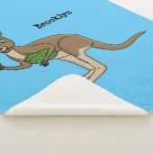 Cute happy Australian kangaroo illustratie Sherpa Deken (3/4)