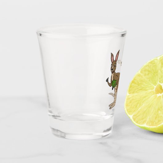 Cute happy Australian kangaroo illustratie Shot Glas (Links)