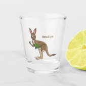 Cute happy Australian kangaroo illustratie Shot Glas (Voorkant)