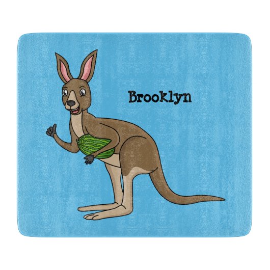 Cute happy Australian kangaroo illustratie Snijplank (Voorkant)