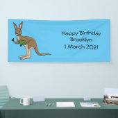 Cute happy Australian kangaroo illustratie Spandoek (Beurs)