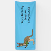 Cute happy Australian kangaroo illustratie Spandoek (Verticaal)