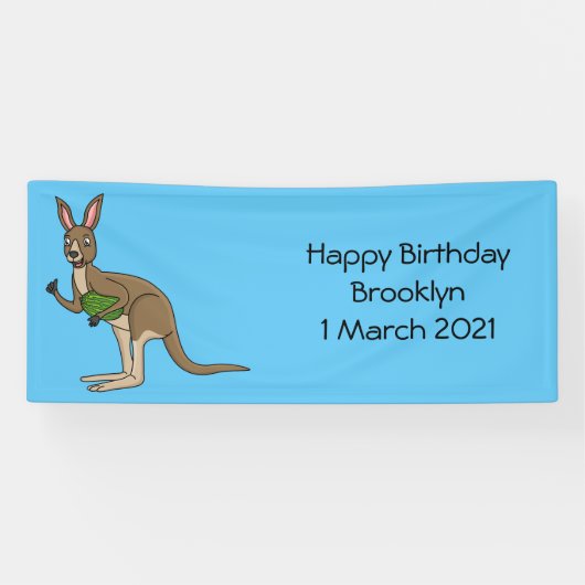 Cute happy Australian kangaroo illustratie Spandoek (Horizontaal)