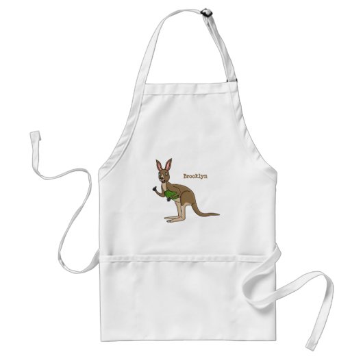 Cute happy Australian kangaroo illustratie Standaard Schort (Voorkant)