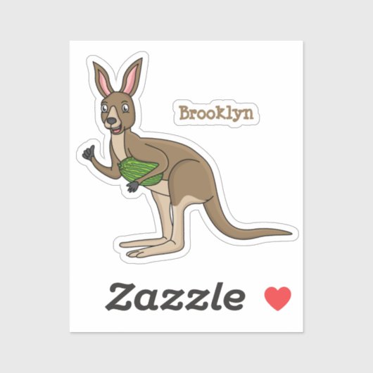 Cute happy Australian kangaroo illustratie Sticker (Vel)