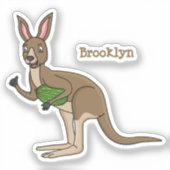 Cute happy Australian kangaroo illustratie Sticker (Voorkant)