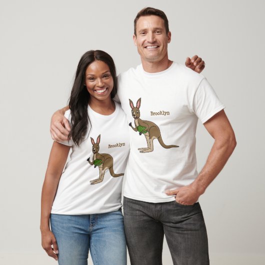 Cute happy Australian kangaroo illustratie T-shirt (Unisex)