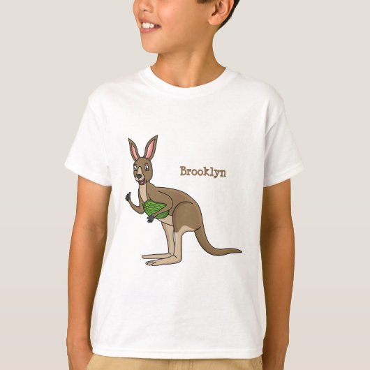 Cute happy Australian kangaroo illustratie T-shirt (Voorkant)