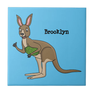 Cute happy Australian kangaroo illustratie Tegeltje