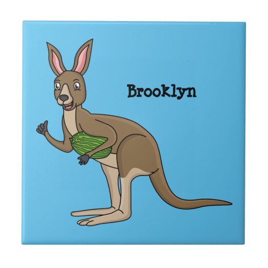 Cute happy Australian kangaroo illustratie Tegeltje (Voorkant)