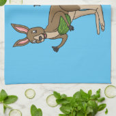 Cute happy Australian kangaroo illustratie Theedoek (Gevouwen)