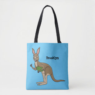 Cute happy Australian kangaroo illustratie Tote Bag