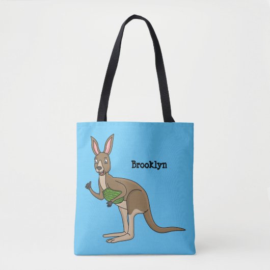 Cute happy Australian kangaroo illustratie Tote Bag (Voorkant)