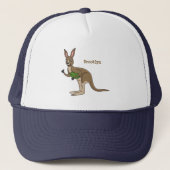 Cute happy Australian kangaroo illustratie Trucker Pet (Voorkant)