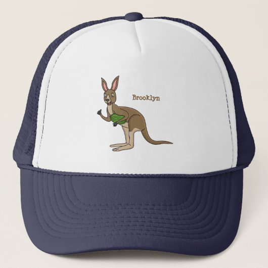 Cute happy Australian kangaroo illustratie Trucker Pet (Voorkant)