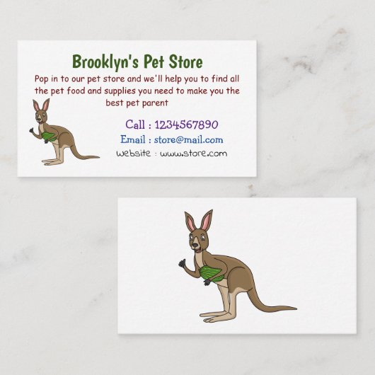 Cute happy Australian kangaroo illustratie Visitekaartje (Voorkant / Achterkant)