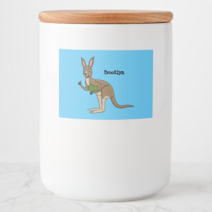 Cute happy Australian kangaroo illustratie Voedselcontainer Etiket
