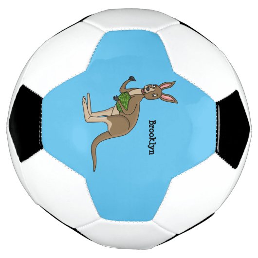 Cute happy Australian kangaroo illustratie Voetbal (Gedraaid)