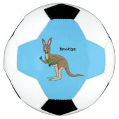 Cute happy Australian kangaroo illustratie Voetbal (Voorkant)