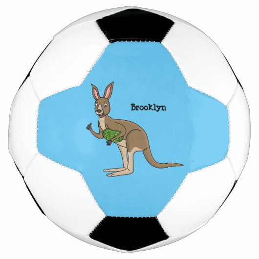 Cute happy Australian kangaroo illustratie Voetbal (Voorkant)