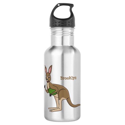 Cute happy Australian kangaroo illustratie Waterfles (Voorkant)
