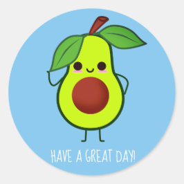 Cute Happy Avocado Fruit Custom Color/Text Sticker
