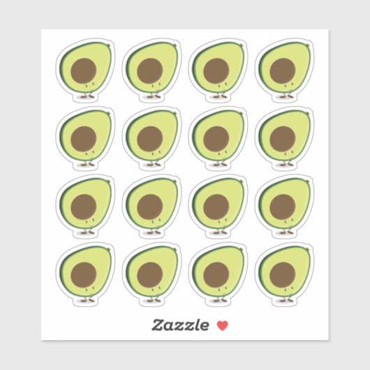 Cute Happy Avocado Sticker (Vel)