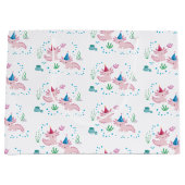 Cute Happy Axolotl Birthday Party White Groot Cadeauzakje (Voorkant)