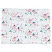 Cute Happy Axolotl Birthday Party White Groot Cadeauzakje (Achterkant)