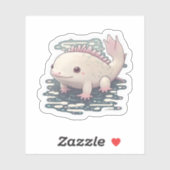 Cute Happy Axolotl Sticker (Vel)