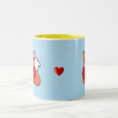 Cute Happy Baby Fox met Heart Two-Tone Koffee Mok (Center)