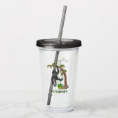 Cute happy baby gorilla cartoon illustratie acryl drinkbeker (Achterkant)
