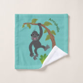 Cute happy baby gorilla cartoon illustratie bad handdoek (Wasdoekje)
