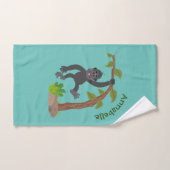 Cute happy baby gorilla cartoon illustratie bad handdoek (Handdoek)