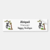Cute happy baby gorilla cartoon illustratie bumpersticker (Voorkant)