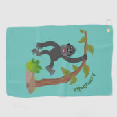 Cute happy baby gorilla cartoon illustratie golfhanddoek (Horizontaal)