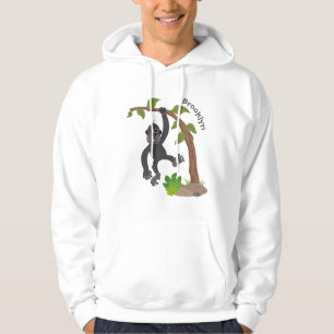 Cute happy baby gorilla cartoon illustratie hoodie