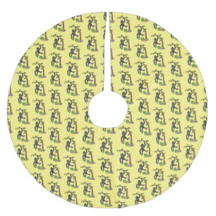 Cute happy baby gorilla cartoon illustratie kerstboom rok