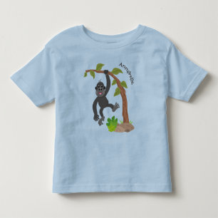 Cute happy baby gorilla cartoon illustratie kinder shirts