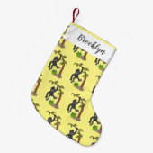 Cute happy baby gorilla cartoon illustratie kleine kerstsok (Voorkant (Hangend))