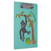 Cute happy baby gorilla cartoon illustratie klembord (Rechts)