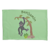 Cute happy baby gorilla cartoon illustratie kussensloop (Voorkant)