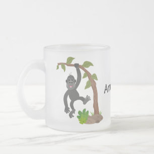Cute happy baby gorilla cartoon illustratie matglas koffiemok